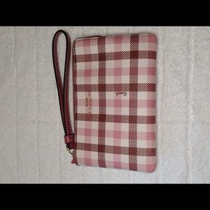 Coach Gingham Zip Wristlet